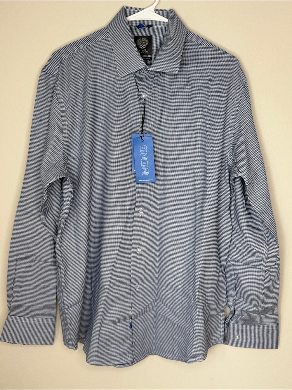 Vince Camuto Men's Navy and White Geo Print Dress Shirt | NEW WITH TAGS!